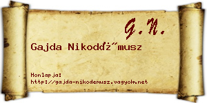 Gajda Nikodémusz névjegykártya